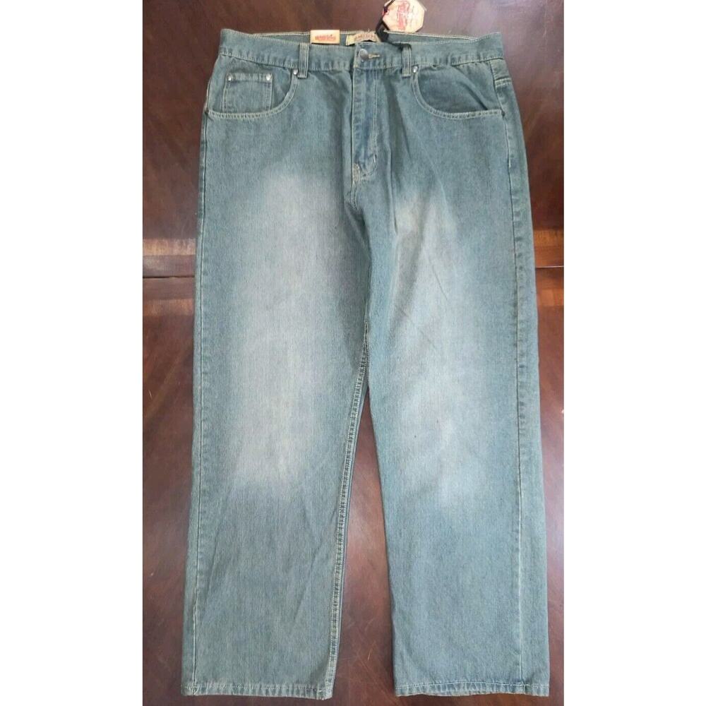 Urban Label Jeans mens 38x32 high rise Y2K Hip Hop Skater Green(Flaw Read Desc)